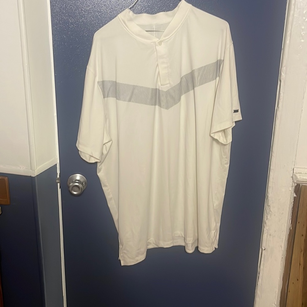 Cream Nike/Tiger Woods golf dri fit shirt